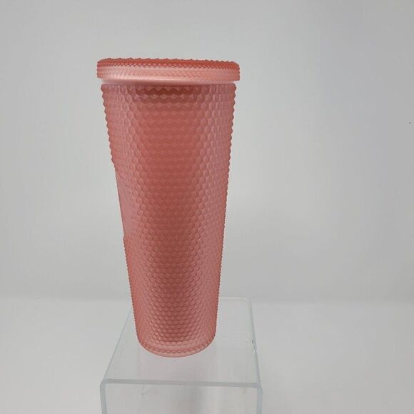 Starbucks Dusty Pink Soft Touch Diamond Studded Cold Cup Tumbler 24oz Barbiecore - Picture 4 of 11